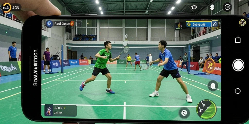 Antarmuka game ADG62 yang menampilkan aksi badminton yang mendebarkan.