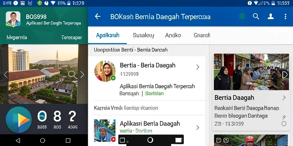 Antarmuka aplikasi BOS898 menampilkan berbagai berita daerah terkini.