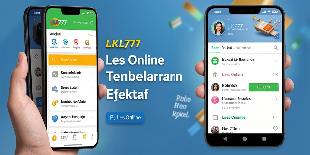 Antarmuka aplikasi Les Online LK777 yang ramah pengguna.
