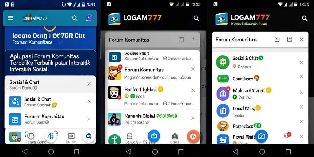 Antarmuka menarik dari aplikasi Forum Komunitas LOGAM777.