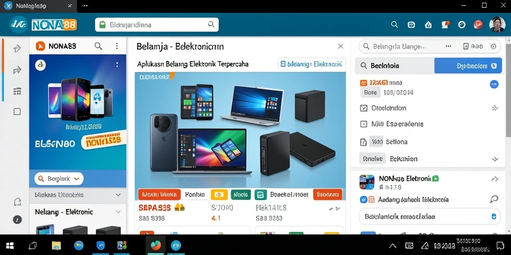 Antarmuka NONA88 yang modern dan sederhana untuk belanja elektronik.