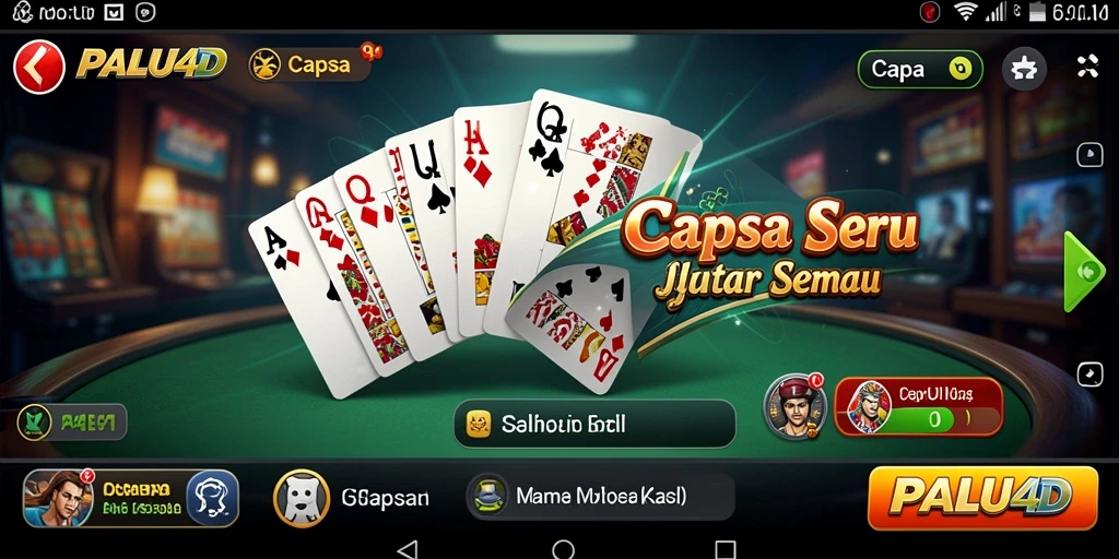 Tampilan antarmuka bermain Capsa yang menarik dan interaktif.