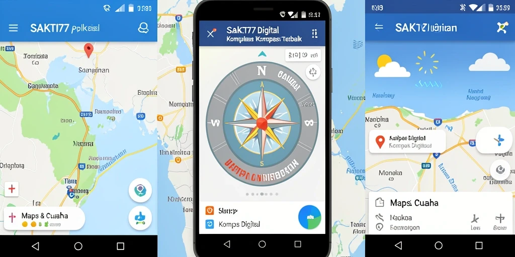 Antarmuka SAKTI77 yang menampilkan kompas digital dan peta navigasi.