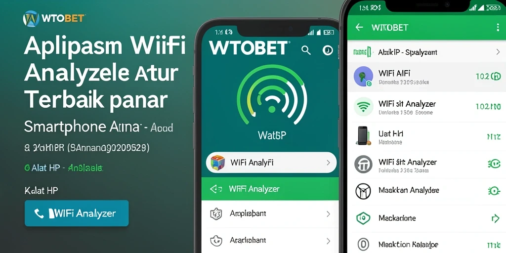 Antarmuka aplikasi WTOBET yang informatif dengan analisis jaringan WiFi.