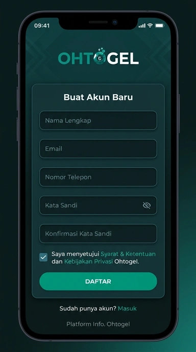 Registrasi Akun Baru ohtogel untuk Pengguna Android